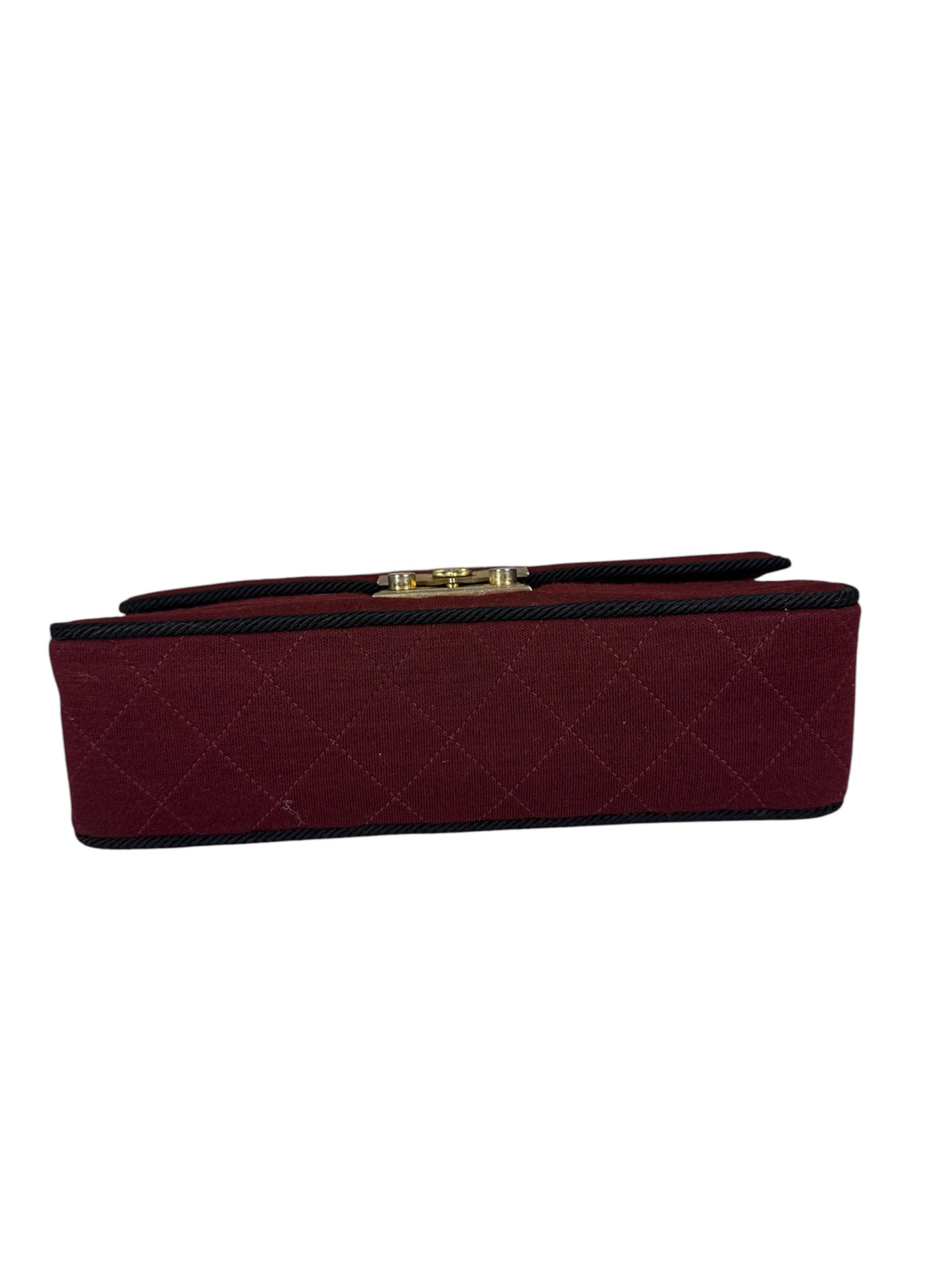 Chanel Vintage Burgundy Cotton Pairs-Seoul Pagoda Flap Bag