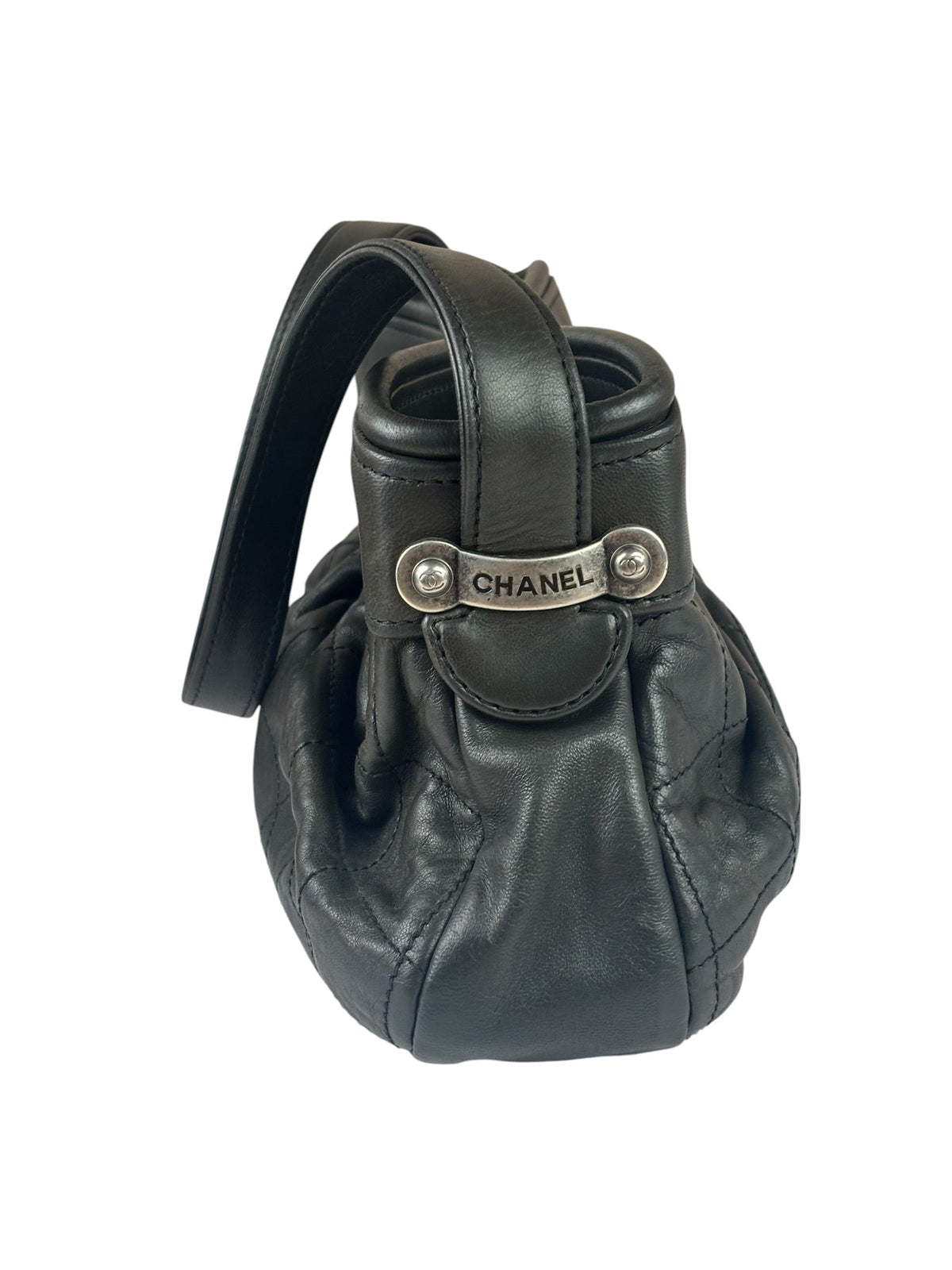 Chanel Grey Quilted Leather Tote Bag 2006