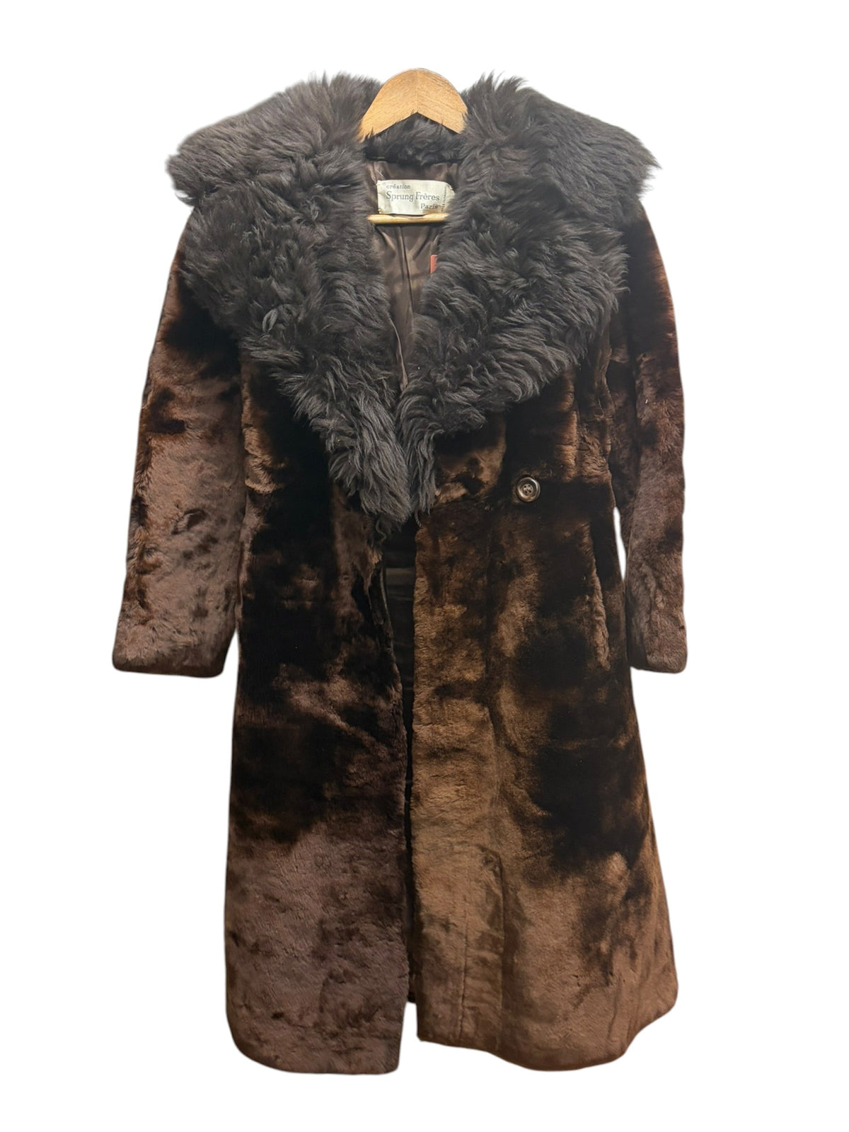 Vintage Sprung Freres Brown Fur Long Coat