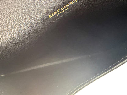 YSL Black Lambskin Matelasse Medium Loulou Shoulder Bag