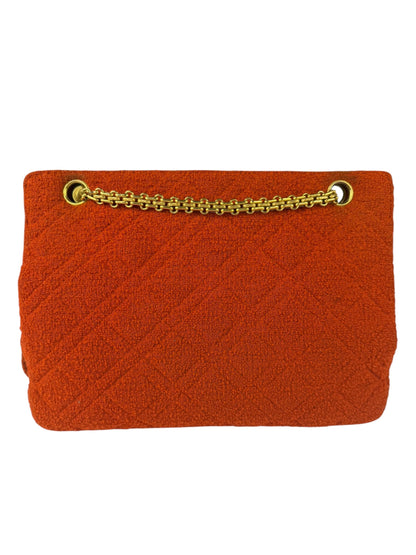 Chanel Vintage Red Quilted Tweed Shoulder Bag 1994