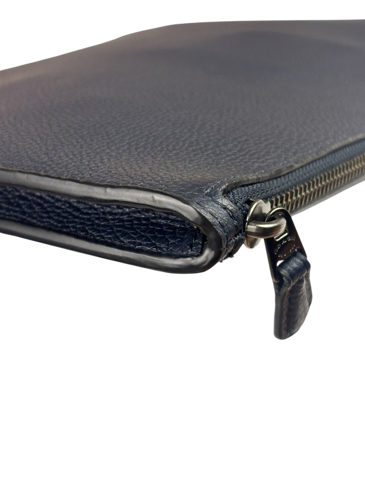 Coach Navy Pebbled Leather Laptop Case