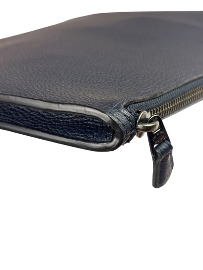 Coach Navy Pebbled Leather Laptop Case