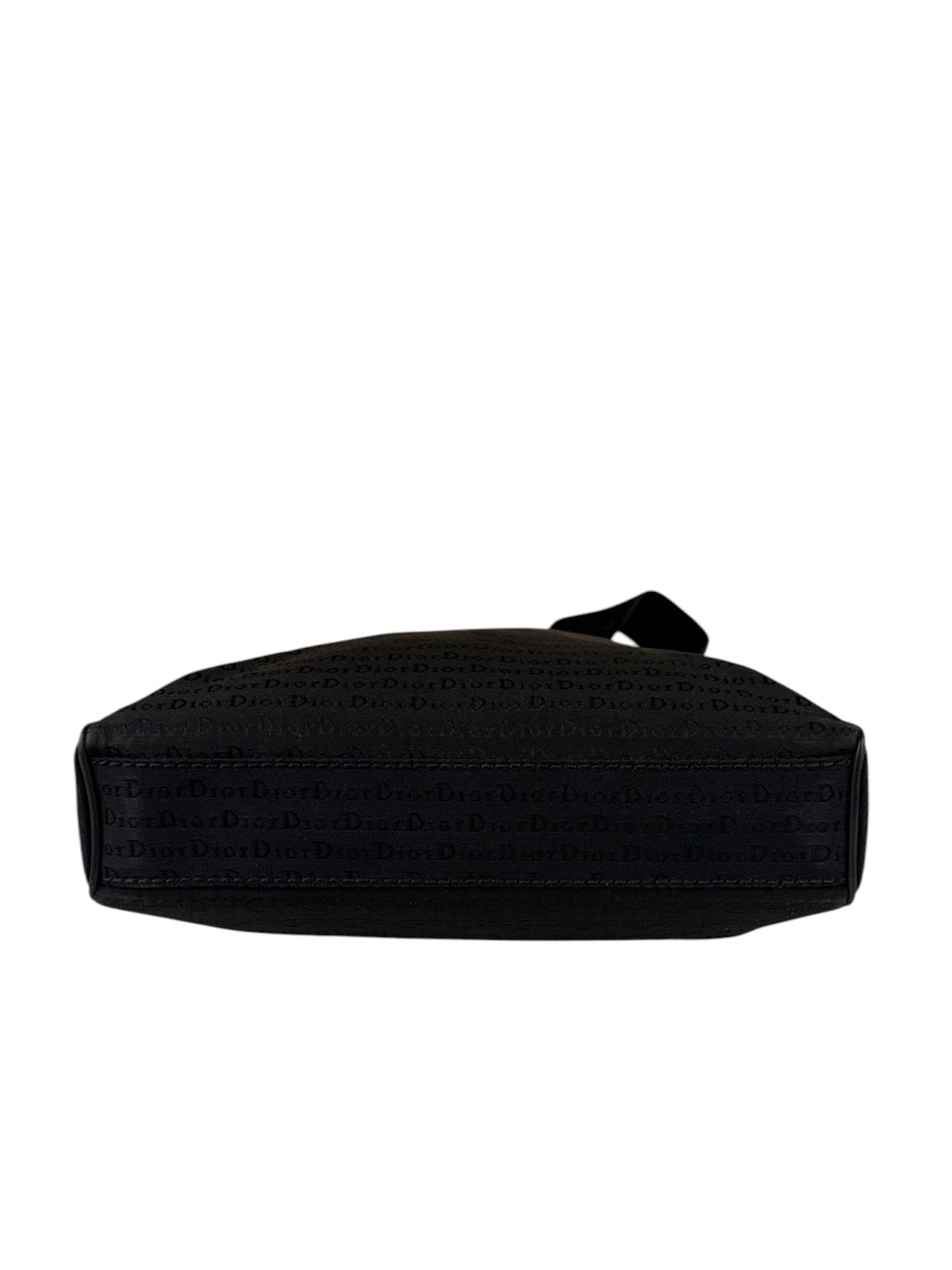 Christian Dior Black Leather Trim Canvas Dior Print Crossbody Bag