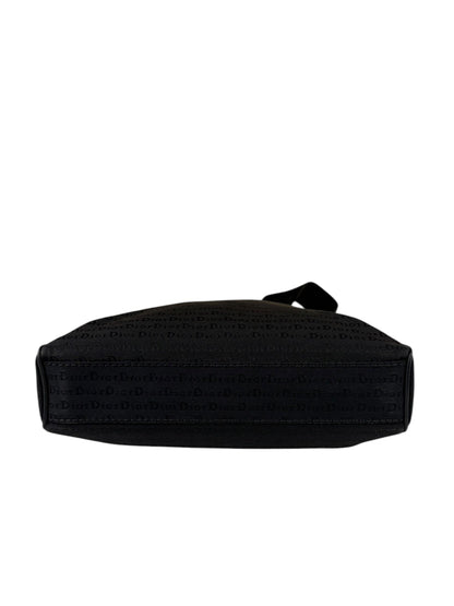 Christian Dior Black Leather Trim Canvas Dior Print Crossbody Bag