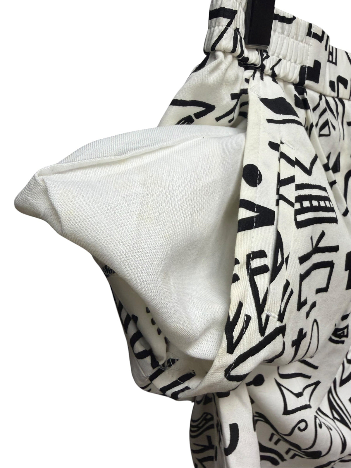 Christian Dior White/Black Hieroglyphic Style Print Sports Shorts