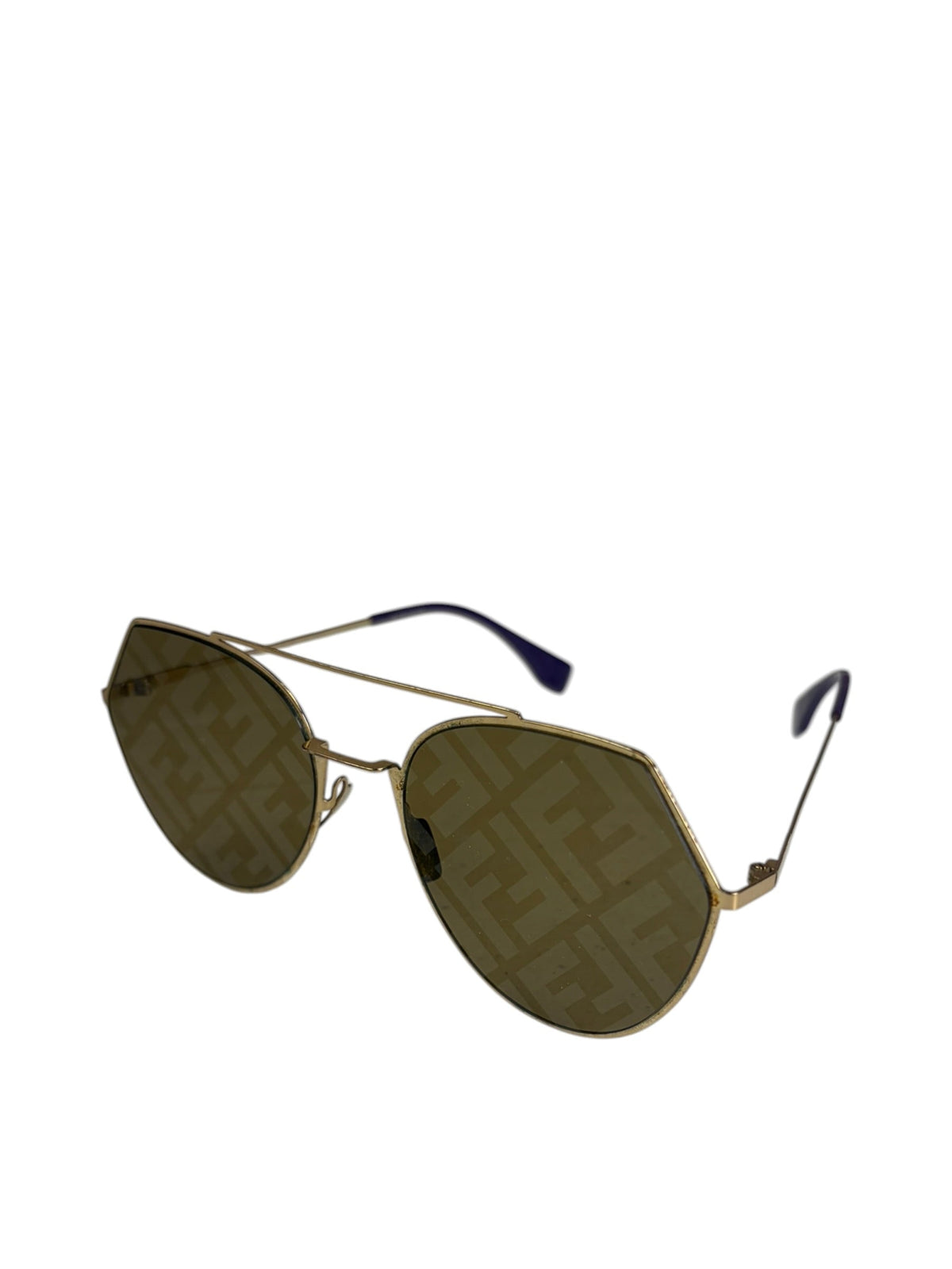 Fendi Gold-Toned Eyeline Aviator Sunglasses FF0494/S