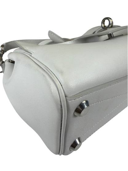Balenciaga White Leather Bel Air Carry All Handbag