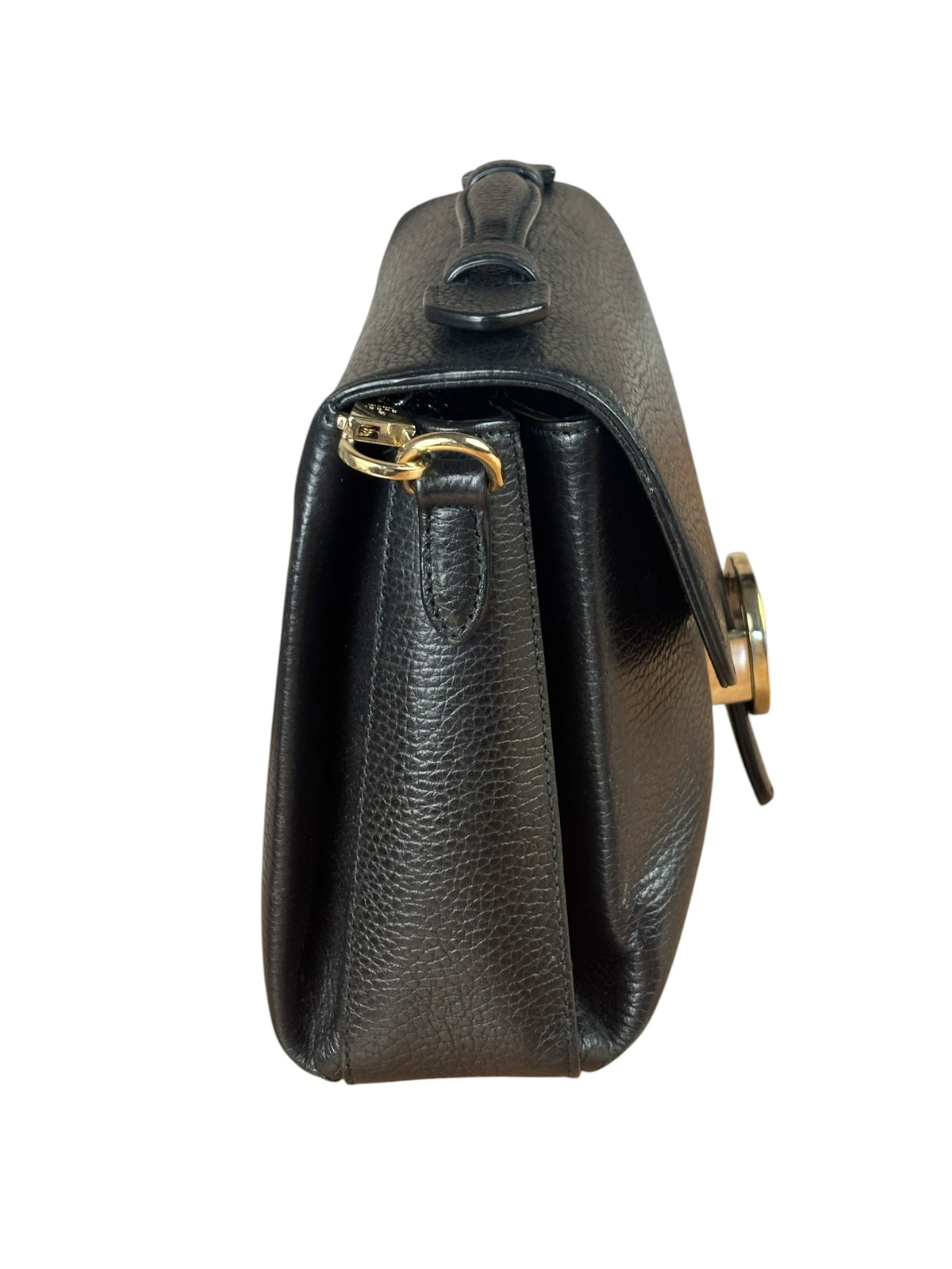 Gucci Black Calfskin Small Dollar Interlocking G Two-Way Bag