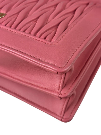Miu Miu Pink Confidential Nappa Matelassè Leather Shoulder Bag