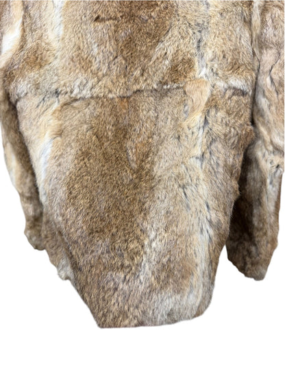 Vintage Dark Brown/Beige Collared Fur Coat