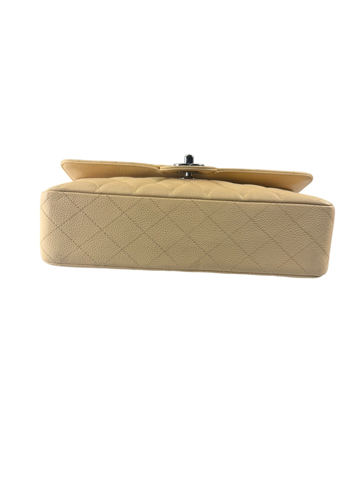Chanel Beige Quilted Caviar Double Flap 2009