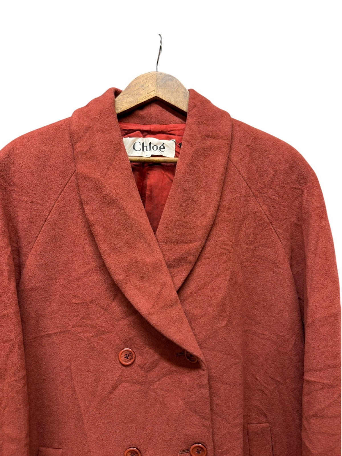 Chloé Dark Blush Wool Trench Coat