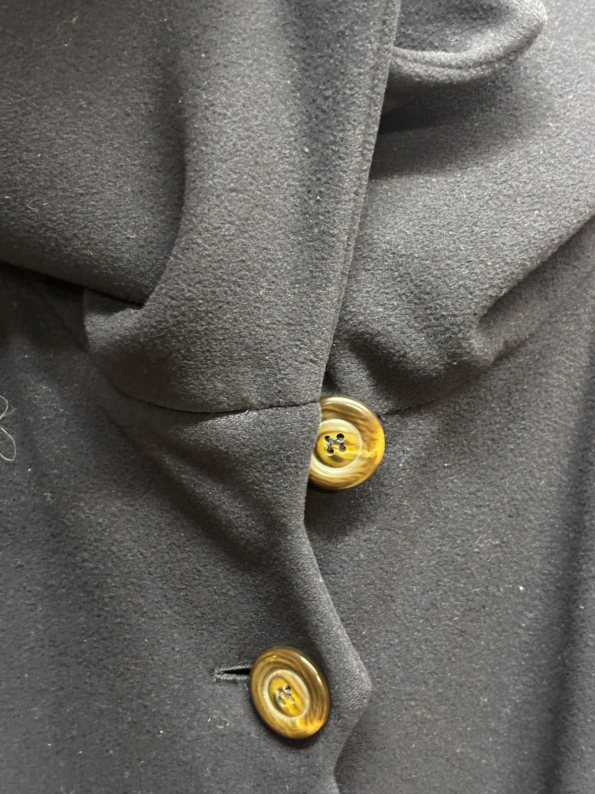 Vintage Fendi 365 Wool Trench Coat Navy