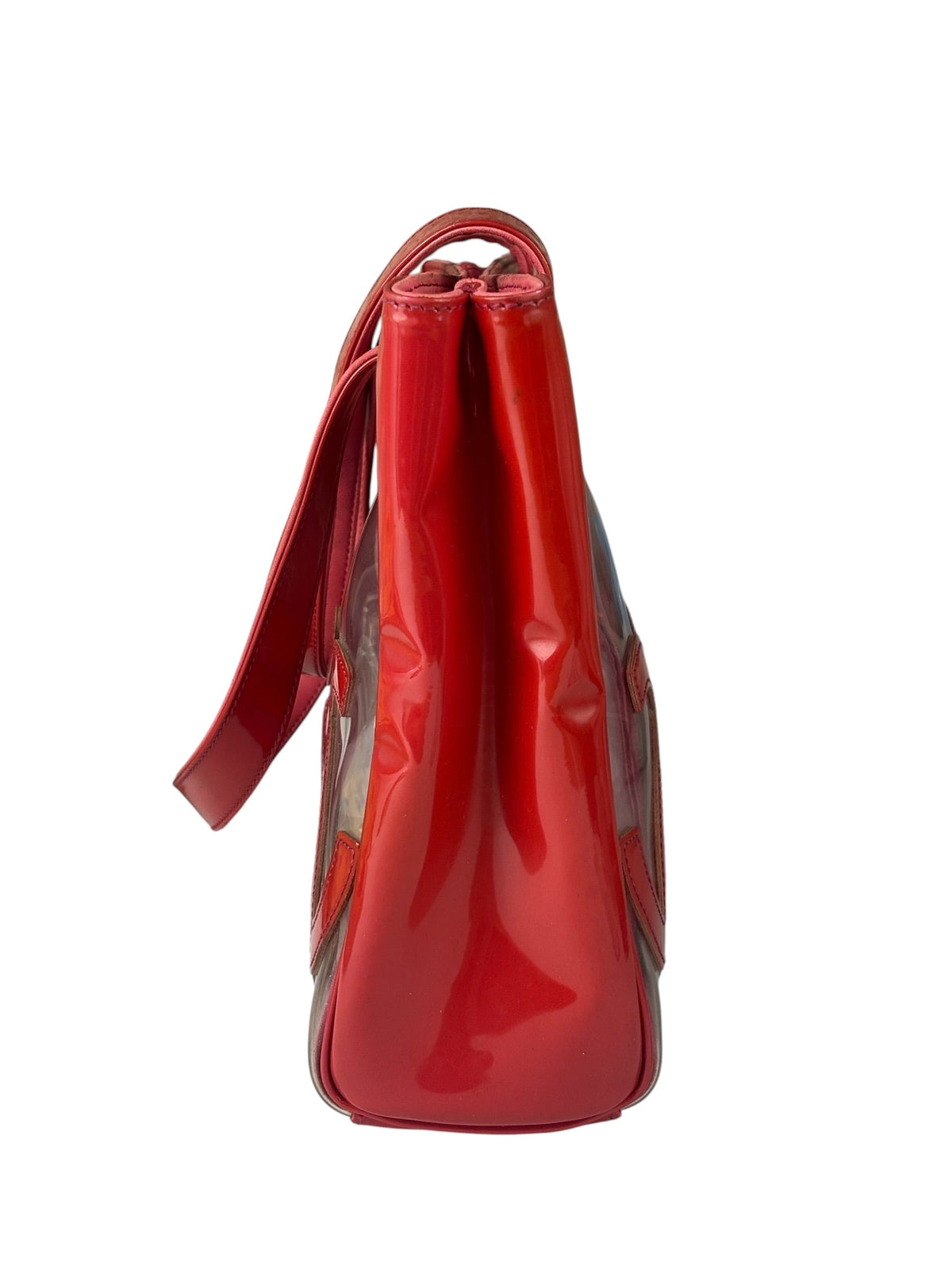 Chanel Red Triple C PVC Tote Bag w/ Pouch 2004