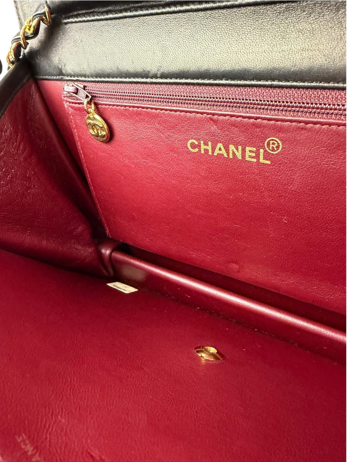 Chanel Balck Quilted Lambskin Square Flap 1991