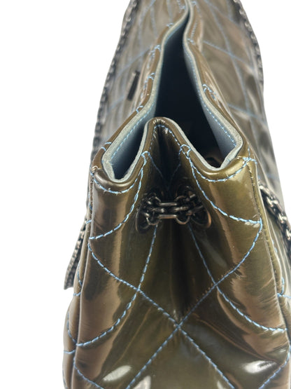 Chanel Green Quilted Patent Leather Reissue XL Tote 2011