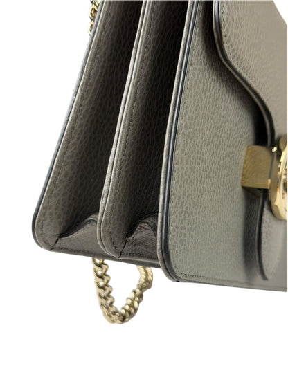 Gucci Grey Calfskin Interlocking Small G Shoulder Bag