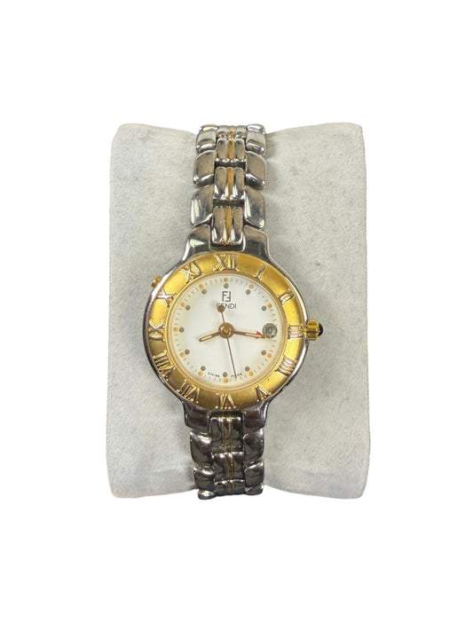 Fendi 920L 2Tone White Dial Red Hand