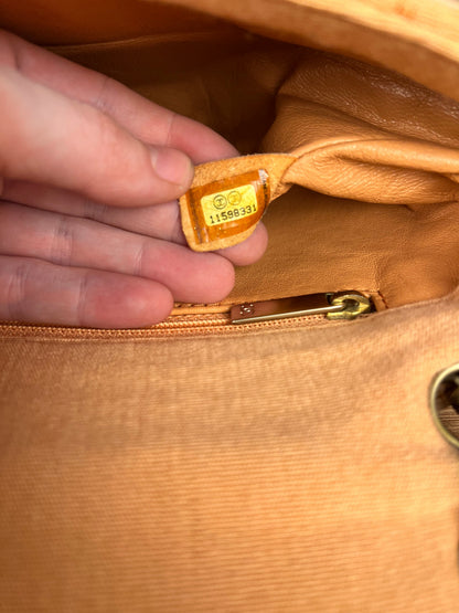 Chanel CC Peach Jersey Quilted Flap Bag