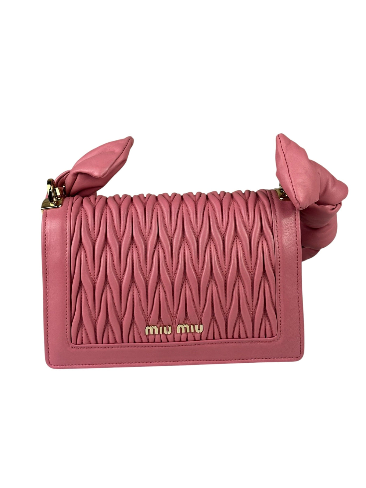 Miu Miu Pink Confidential Nappa Matelassè Leather Shoulder Bag
