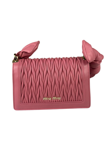 Miu Miu Pink Confidential Nappa Matelassè Leather Shoulder Bag