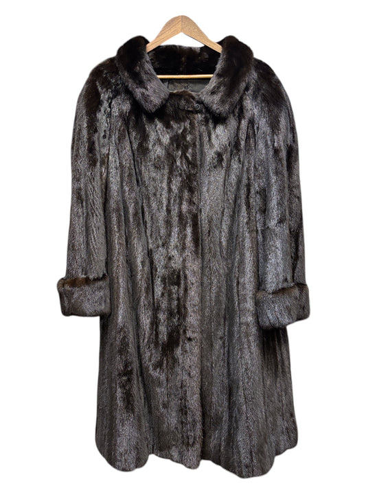 Vintage Dark Brown Beauer Long Coat