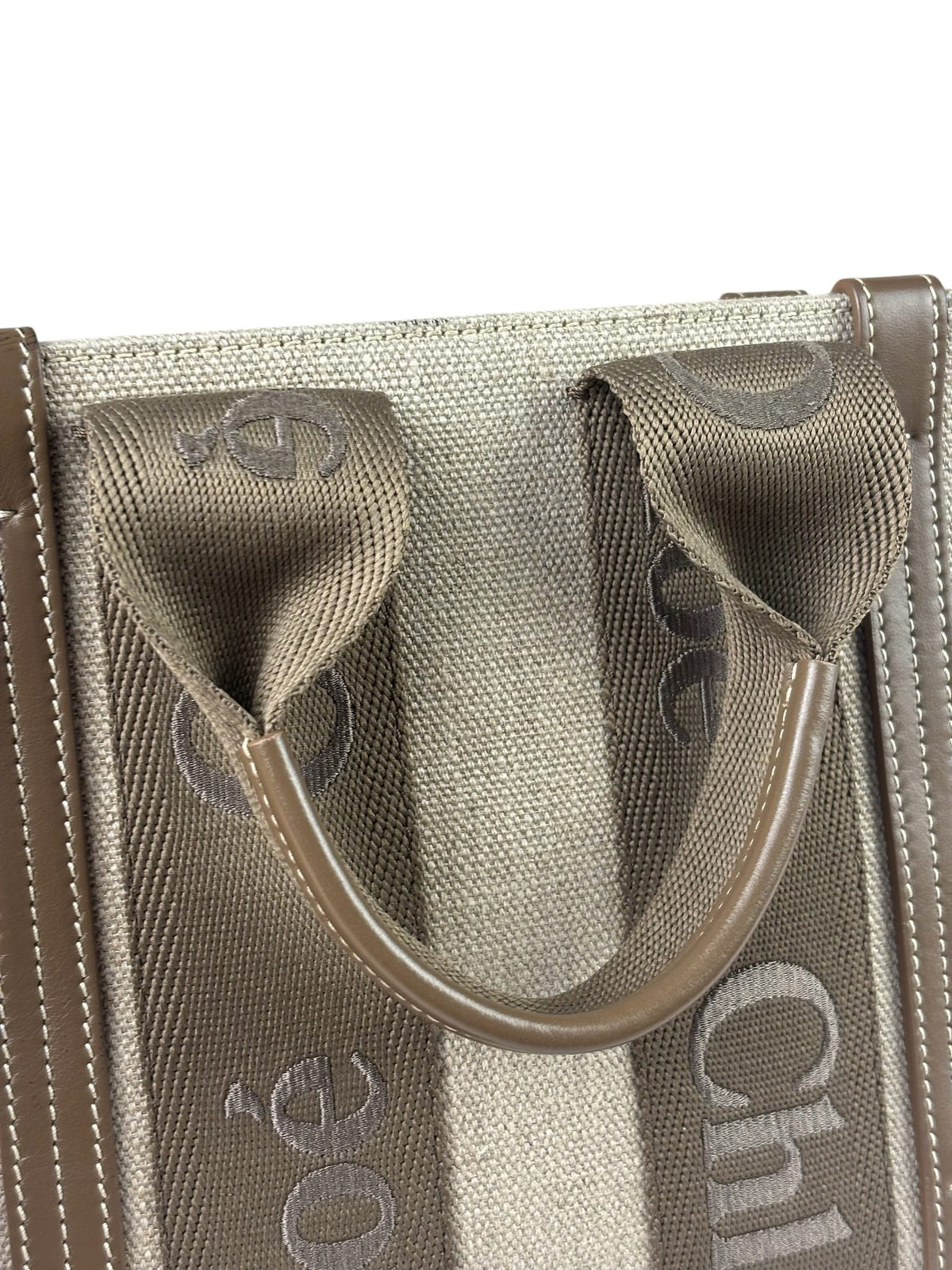 Chloé Small Woody Canvas 2Way Tote Khaki/Green