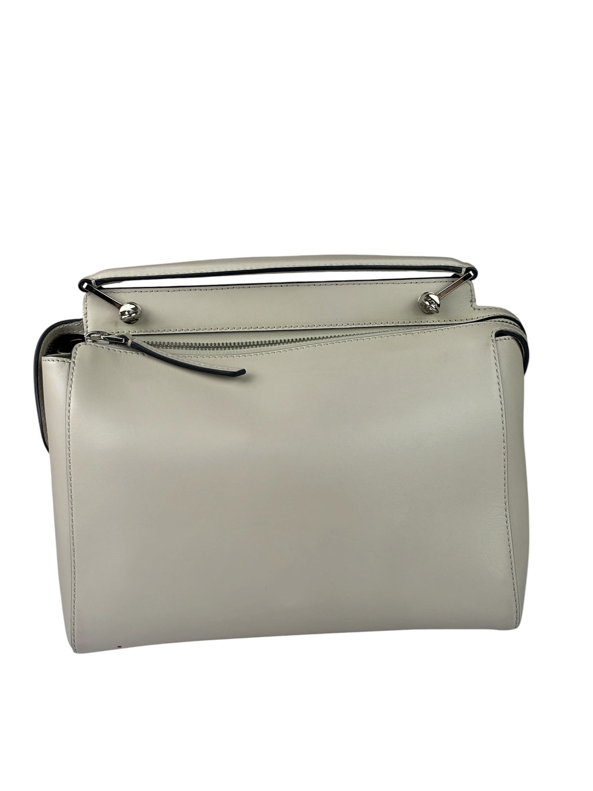 Fendi Cream Leather Latte Two-Way Bag