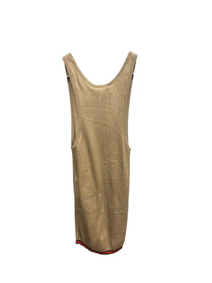Gucci Camel Ribbed Sleeveless Knit Tank Top