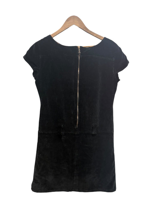 JPG Black Sheath Zipper Mini Short Sleeve Dress