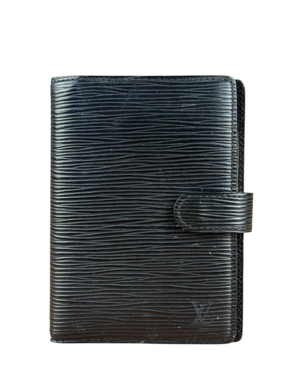 Louis Vuitton Black Epi Agenda & Silver Pen