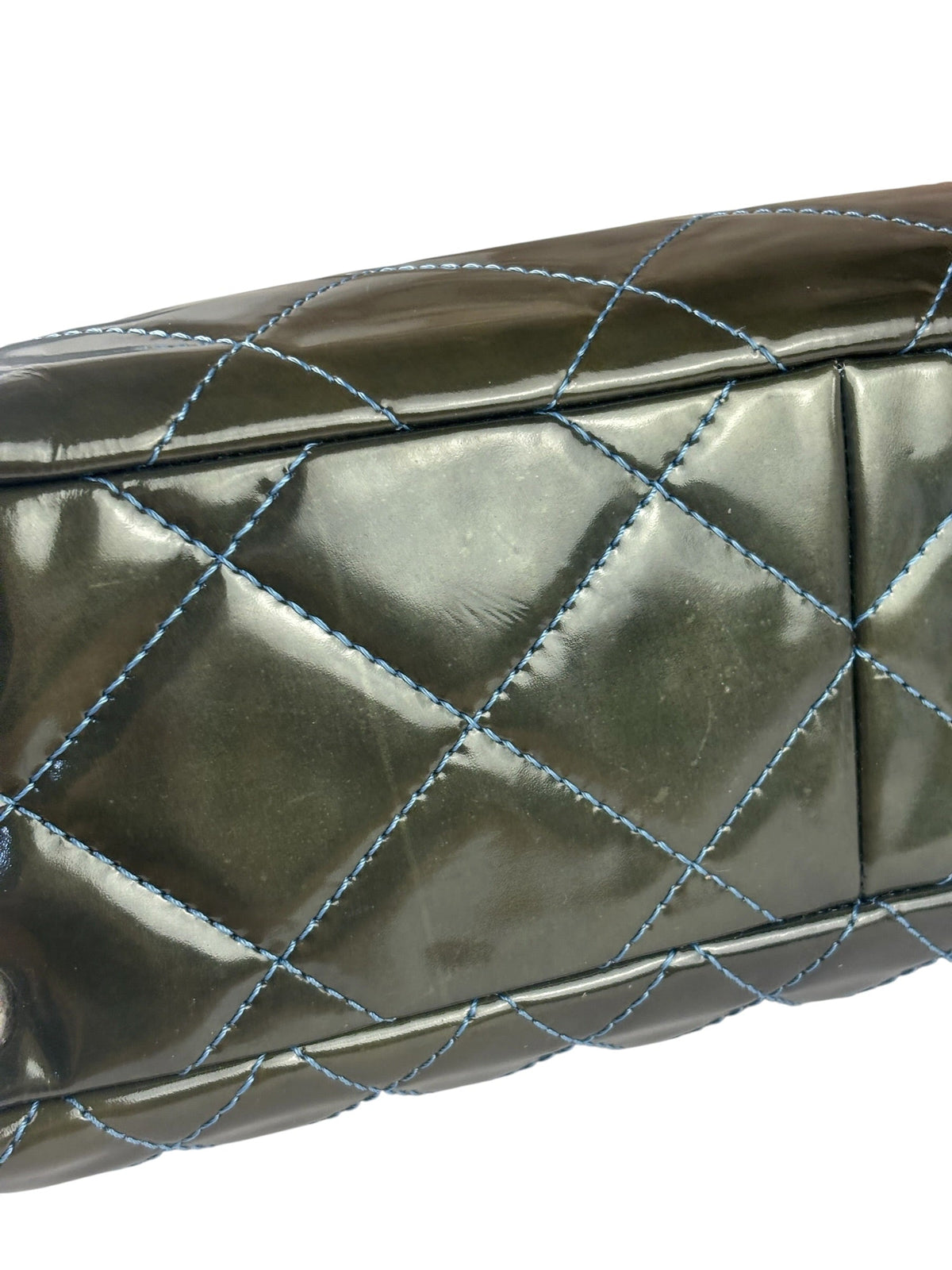 Chanel Green Quilted Patent Leather Reissue XL Tote 2011
