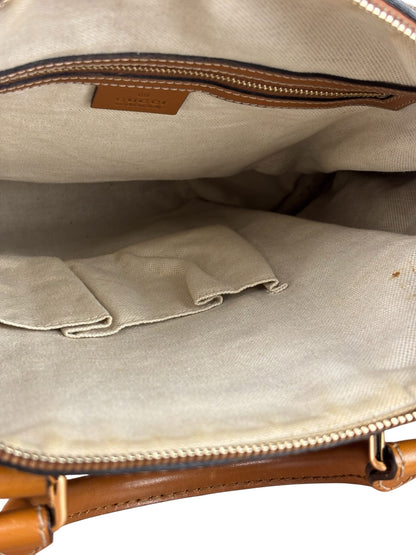 Gucci Beige/Brown GG Web Boston Two-Way Bag