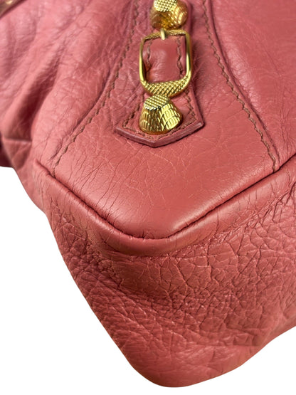 Balenciaga Pink Lambskin Velo Moto Two-Way Bag