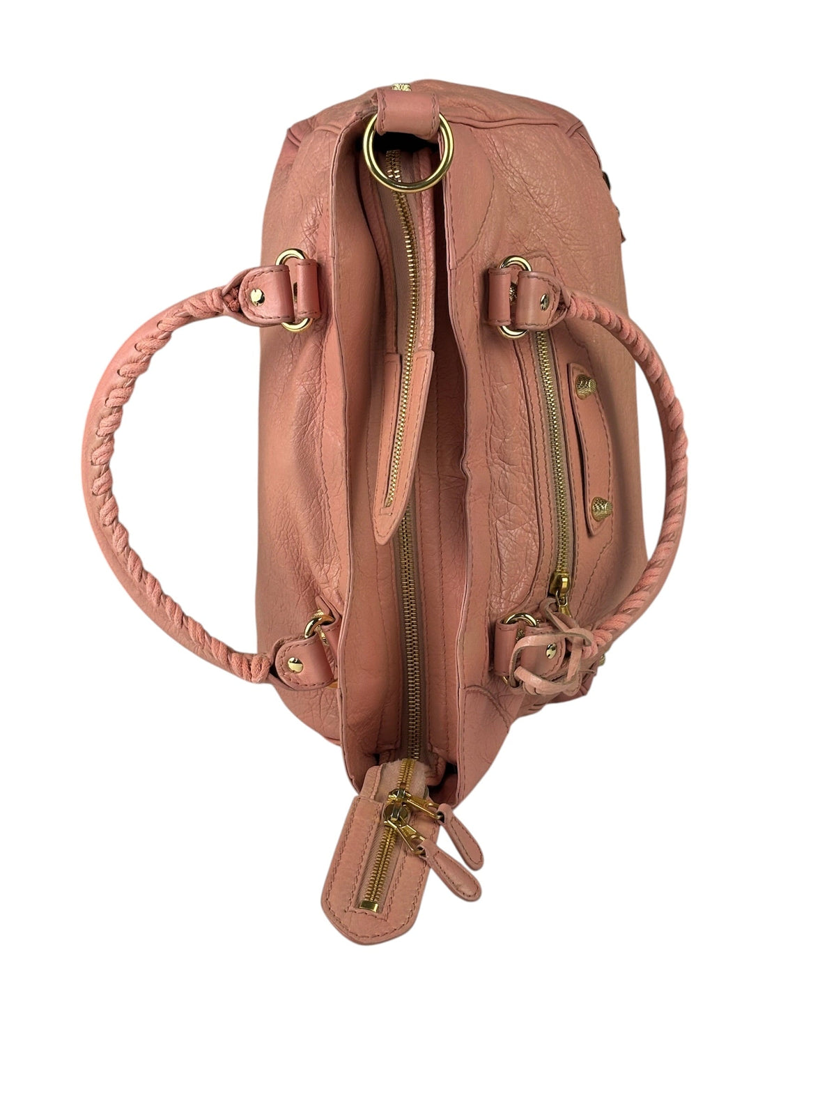 Balenciaga Light Pink Leather Classic Moto City Bag