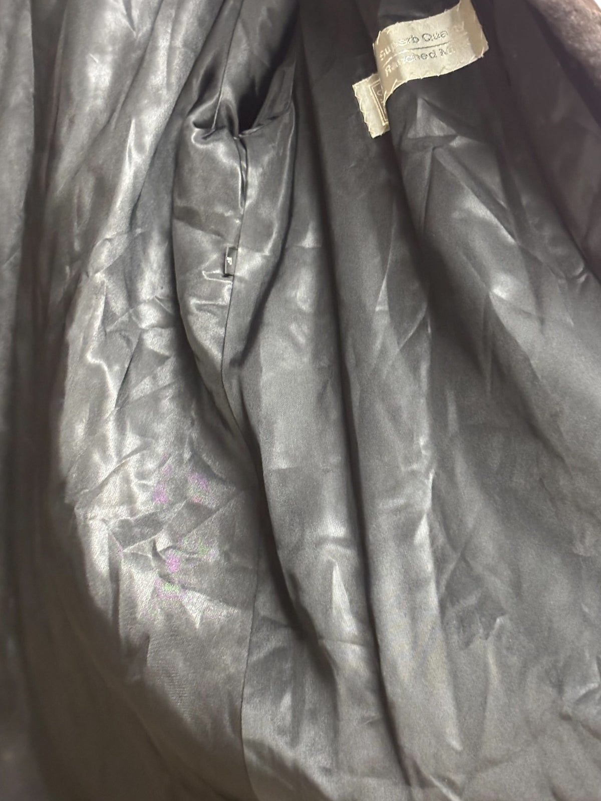 Saga Purple Ranched Mink Fur Long Coat