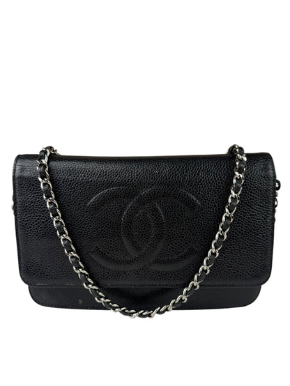 Chanel Black Caviar Flap Wallet On Chain 2013