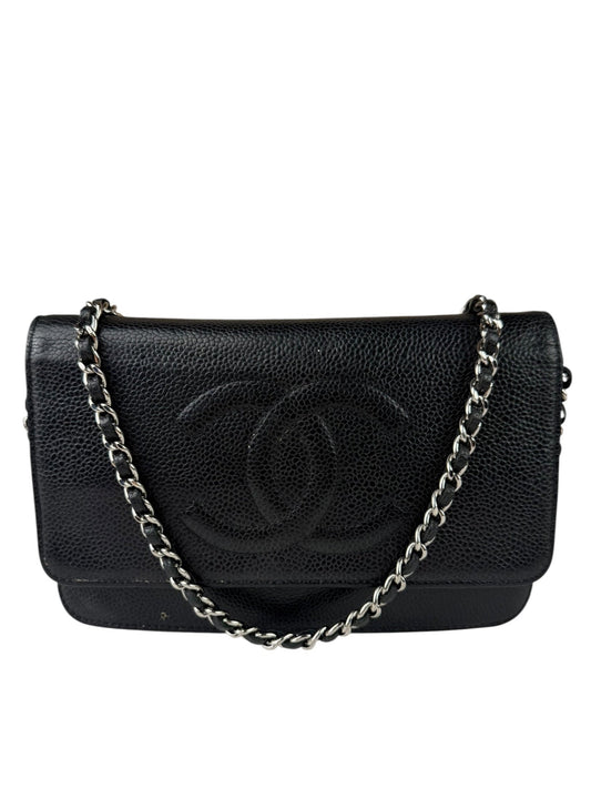 Chanel Black Caviar Flap Wallet On Chain 2013
