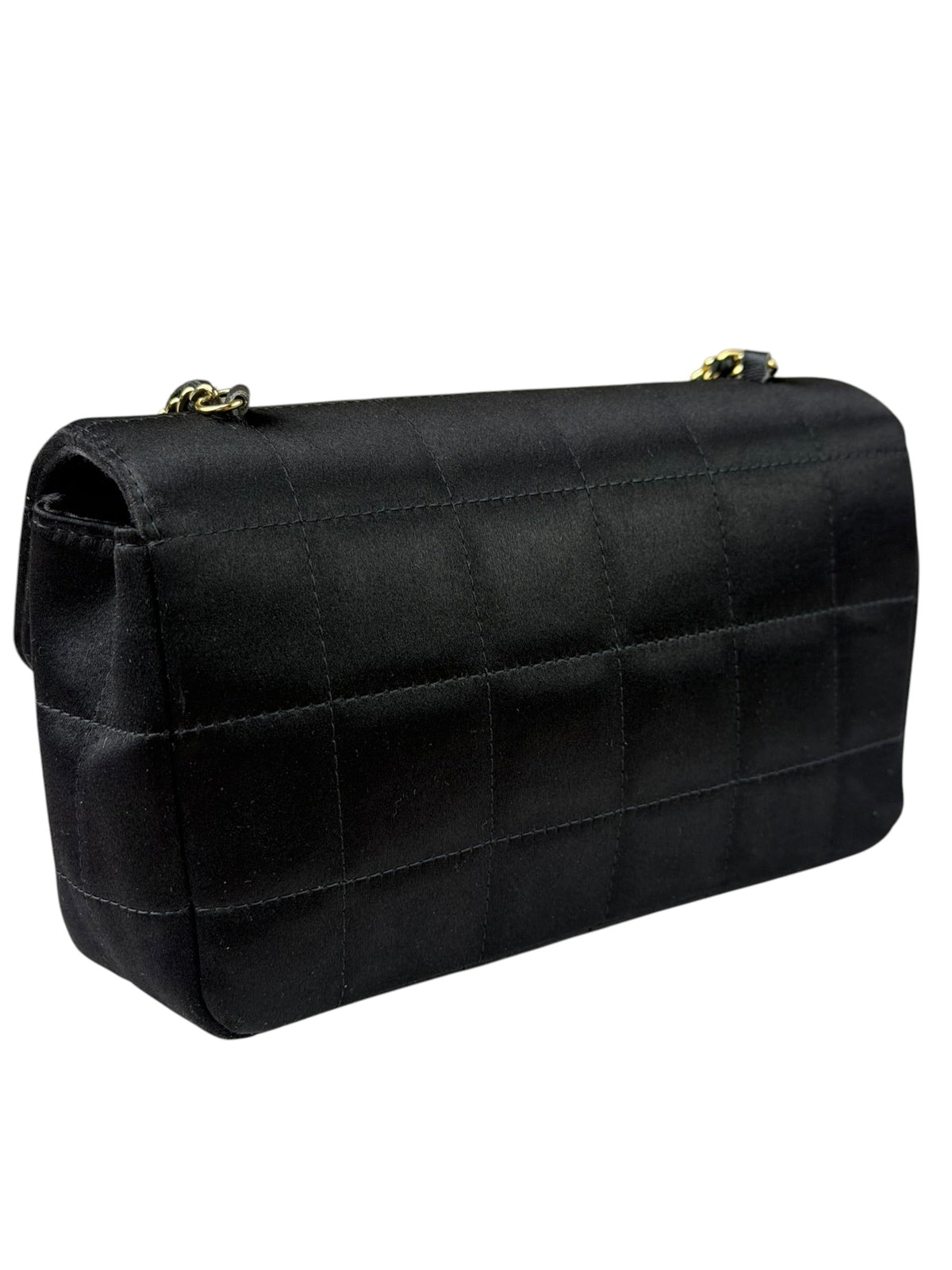 Chanel Black Satin Chocolate Bar Mini East-West Flap Bag