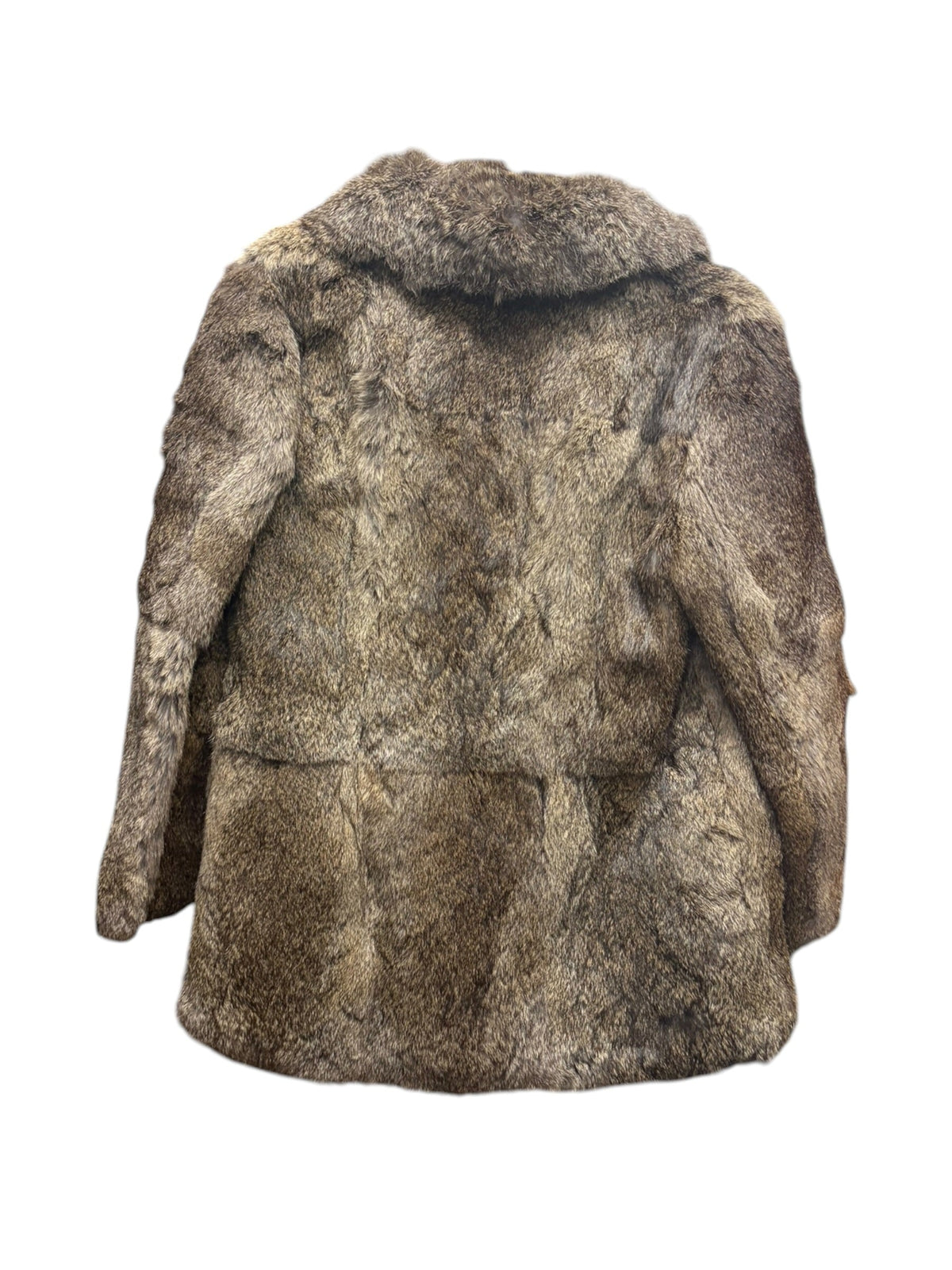 Vintage Mottled Brown Rabbit Fur Coat