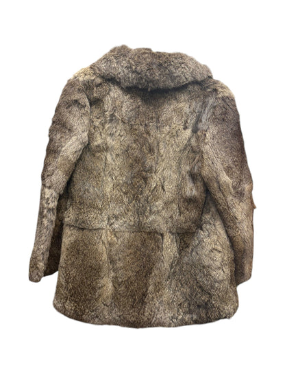 Vintage Mottled Brown Rabbit Fur Coat