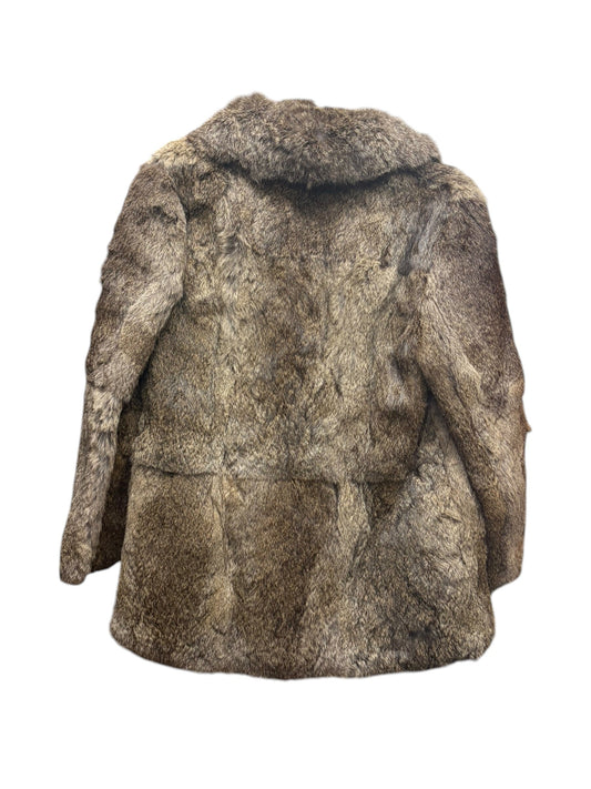 Vintage Mottled Brown Rabbit Fur Coat