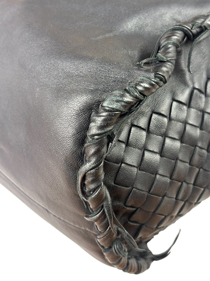 Bottega Veneta Black Intrecciato Fringe Shoulder Bag