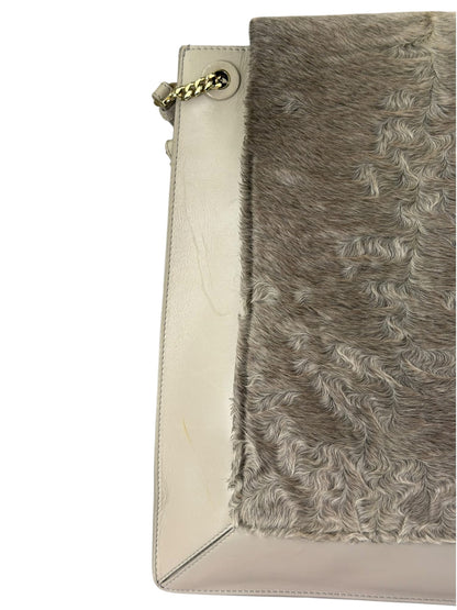 Jasonwu Grey Leather Lamb Fur Flap Tote