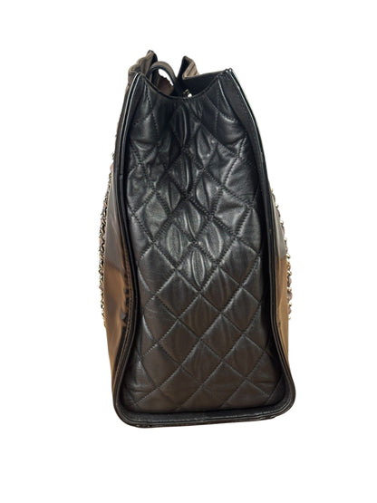 Chanel Black Patent Leather Quilted Lipstick Tote 2011