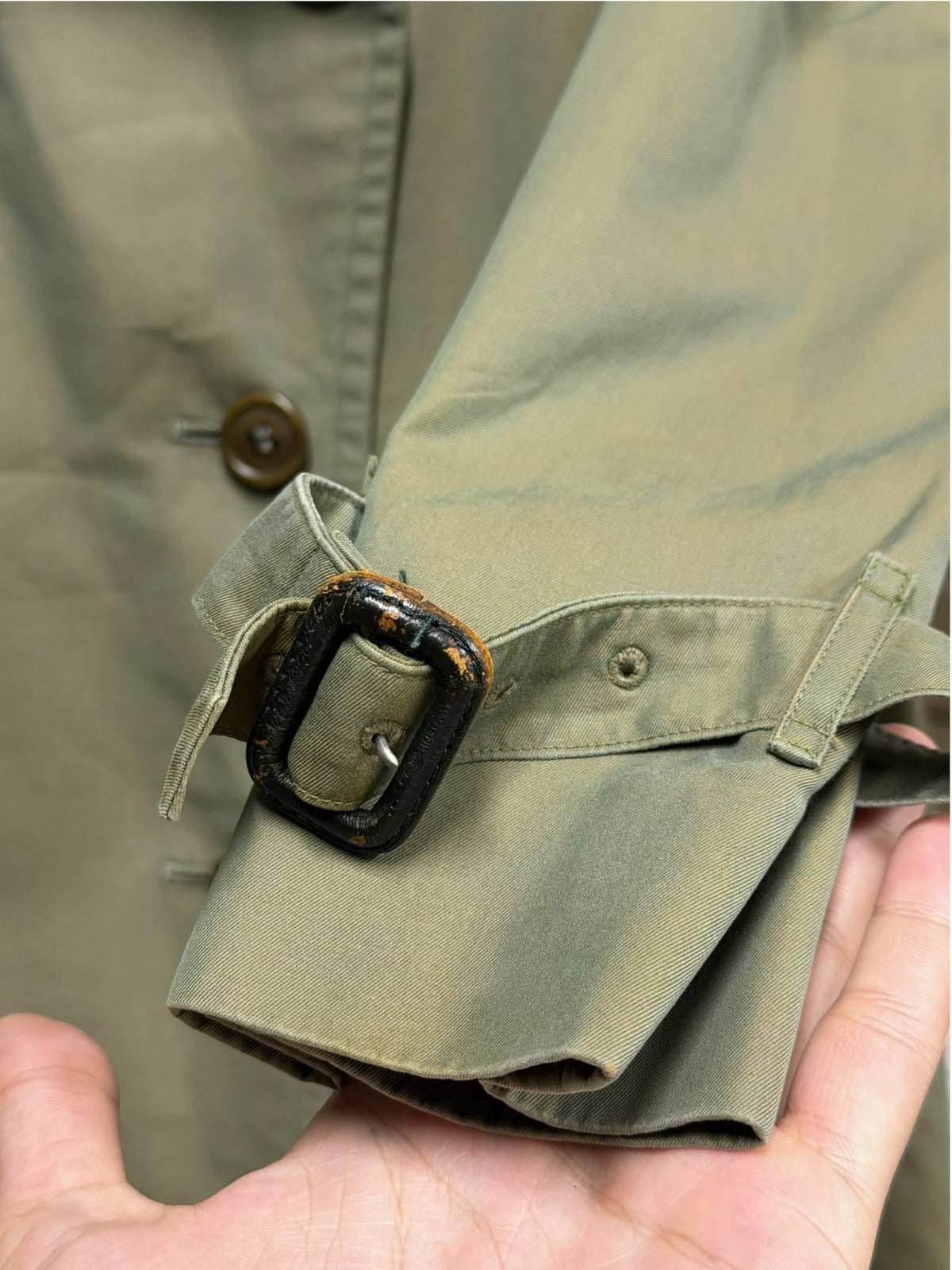 Burberry Vintage Sage Green Trench Coat