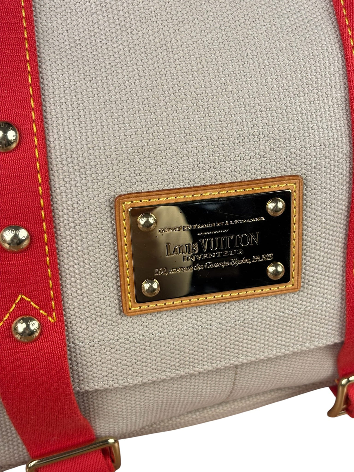 Louis Vuitton Tan/Red Canvas Antigua Besace Messenger Bag PM