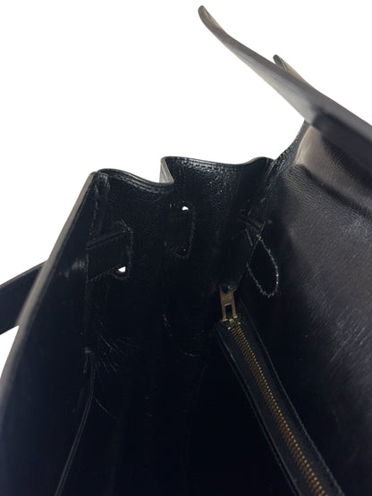 Hermes Black Box Leather Kelly 32 Handbag 1979