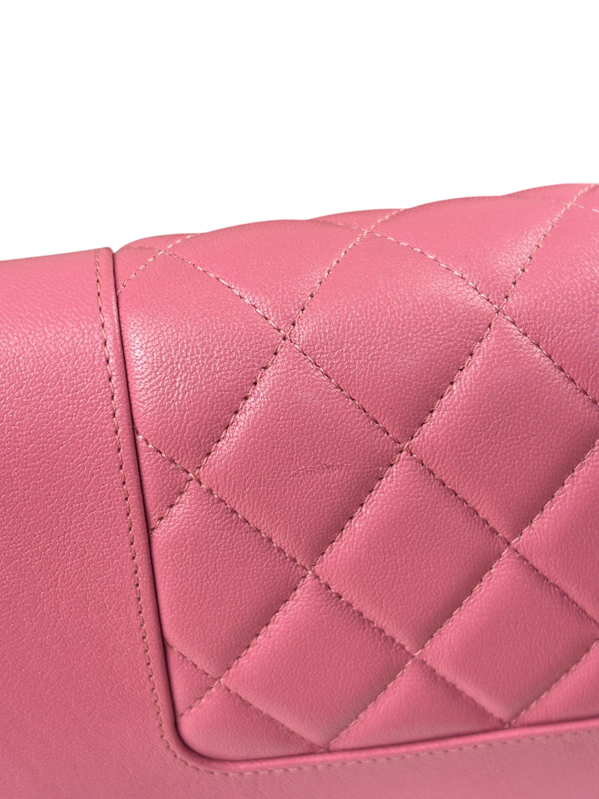 Chanel Pink Lambskin Mademoiselle Flap Wallet On Chain 2018